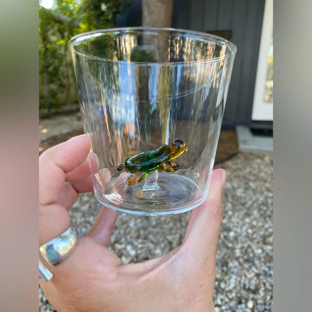 Handcrafted Glass Turtle Ornament for Reptile Habitats